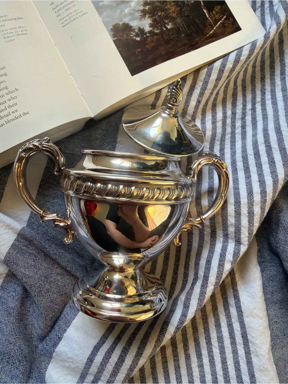 Ornate Silver Plated Sugar Bowl with Lid